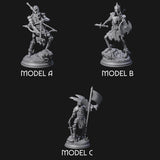 Three Relentless Skeleton Warriors Miniature for Dungeons and Dragons, Pathfinder or other TTRPGs