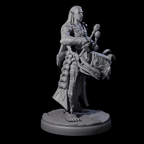 Three Rhythmic Dark Elf Drummers Miniature for Dungeons and Dragons, Pathfinder or other TTRPGs