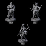 Three Rhythmic Dark Elf Drummers Miniature for Dungeons and Dragons, Pathfinder or other TTRPGs