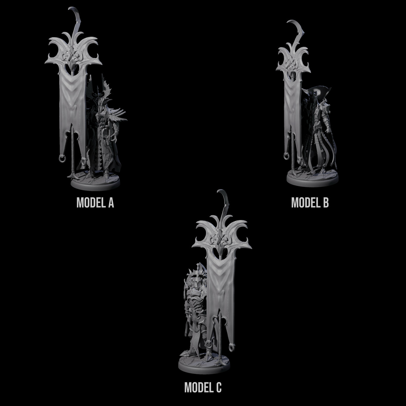 Three Righteous Bannermen Miniature for Dungeons and Dragons, Pathfinder or other TTRPGs