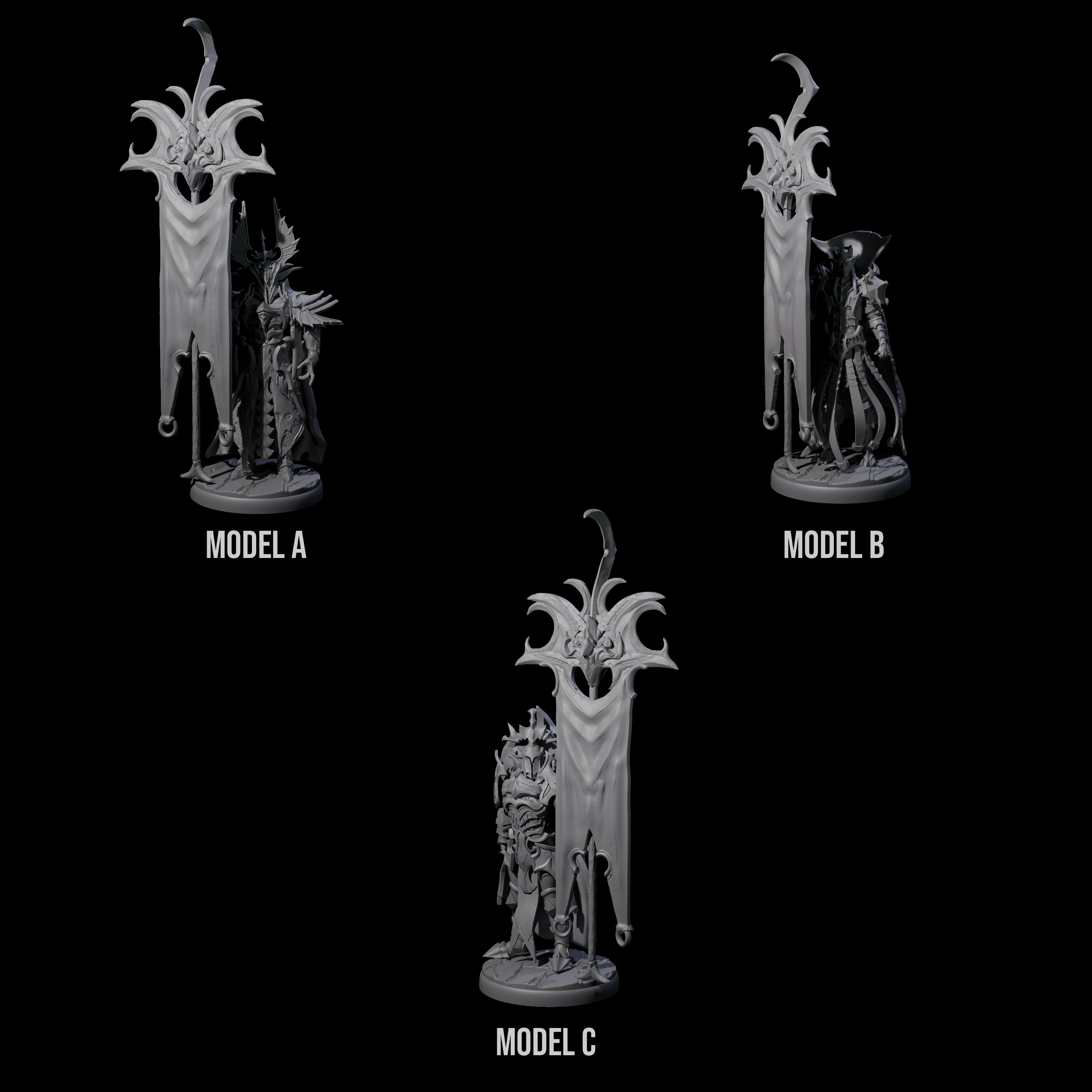 Three Righteous Bannermen Miniature for Dungeons and Dragons, Pathfinder or other TTRPGs