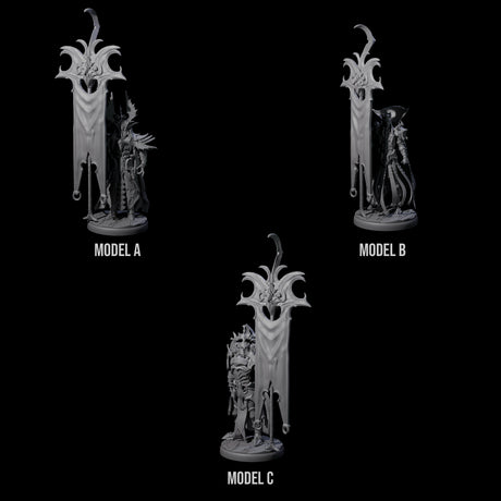 Three Righteous Bannermen Miniature for Dungeons and Dragons, Pathfinder or other TTRPGs