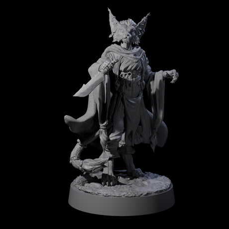 Three Robed Tabaxi Rogues Miniature for Dungeons and Dragons, Pathfinder or other TTRPGs