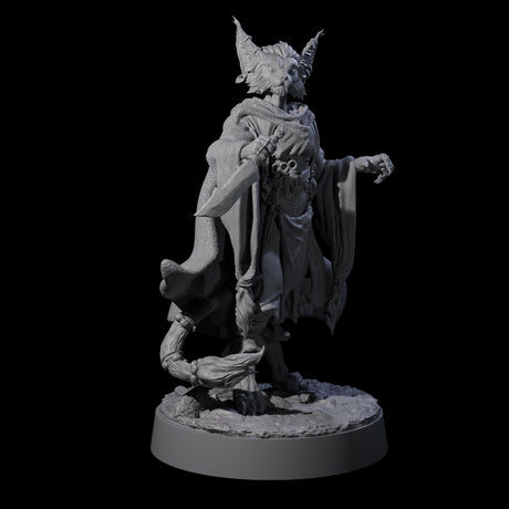 Three Robed Tabaxi Rogues Miniature for Dungeons and Dragons, Pathfinder or other TTRPGs
