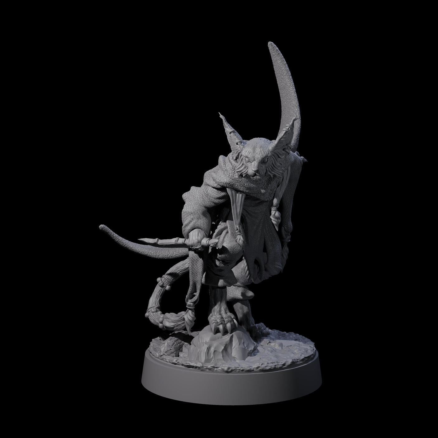 Three Robed Tabaxi Rogues Miniature for Dungeons and Dragons, Pathfinder or other TTRPGs