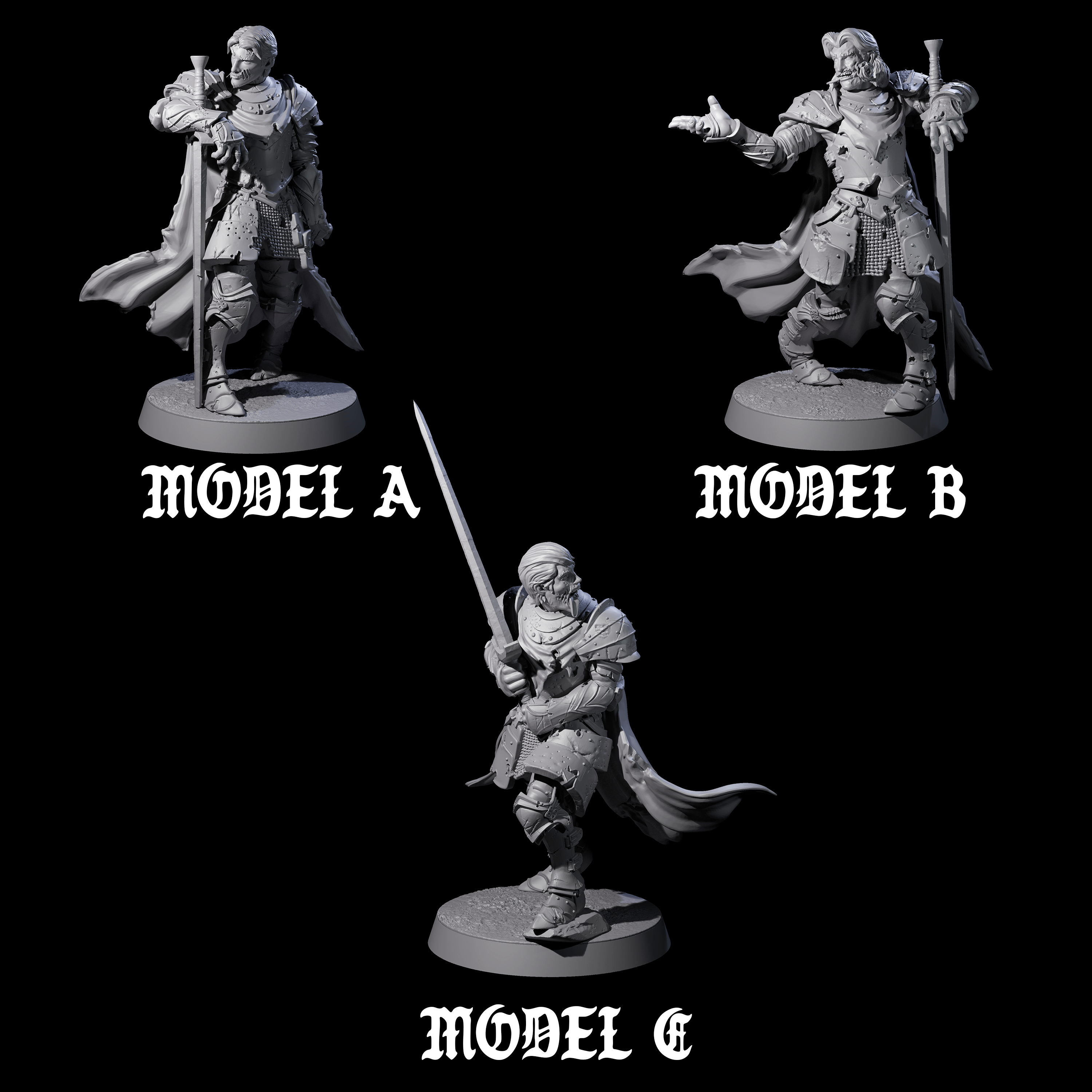 Three Rotting Princes Miniature for Dungeons and Dragons, Pathfinder or other TTRPGs