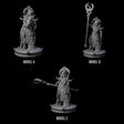Three Serne Dark Elf Moon Priestesses Miniature for Dungeons and Dragons, Pathfinder or other TTRPGs
