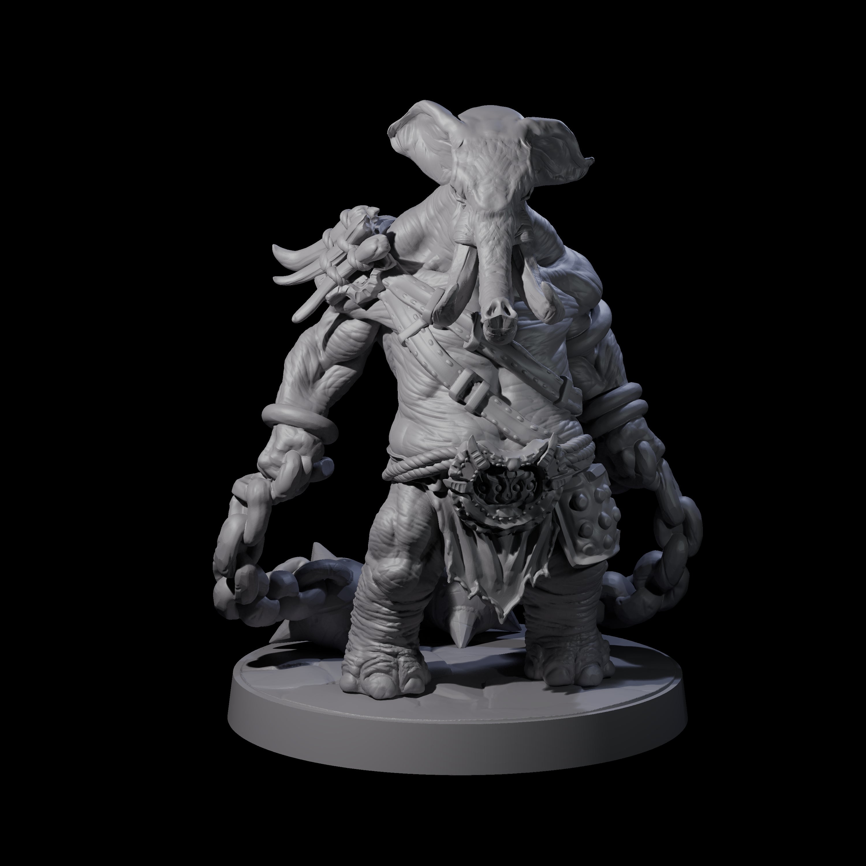 Three Sinuous Loxodon Gladiators Miniature for Dungeons and Dragons, Pathfinder or other TTRPGs