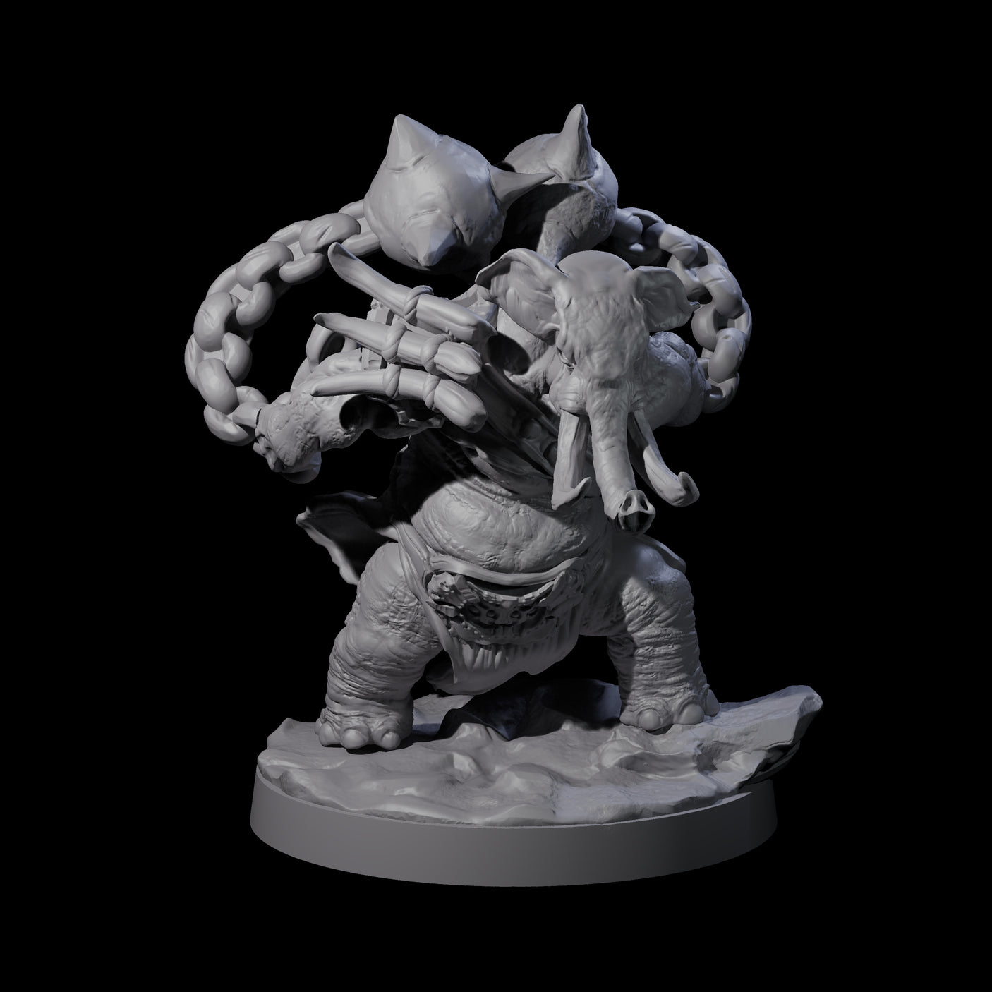 Three Sinuous Loxodon Gladiators Miniature for Dungeons and Dragons, Pathfinder or other TTRPGs
