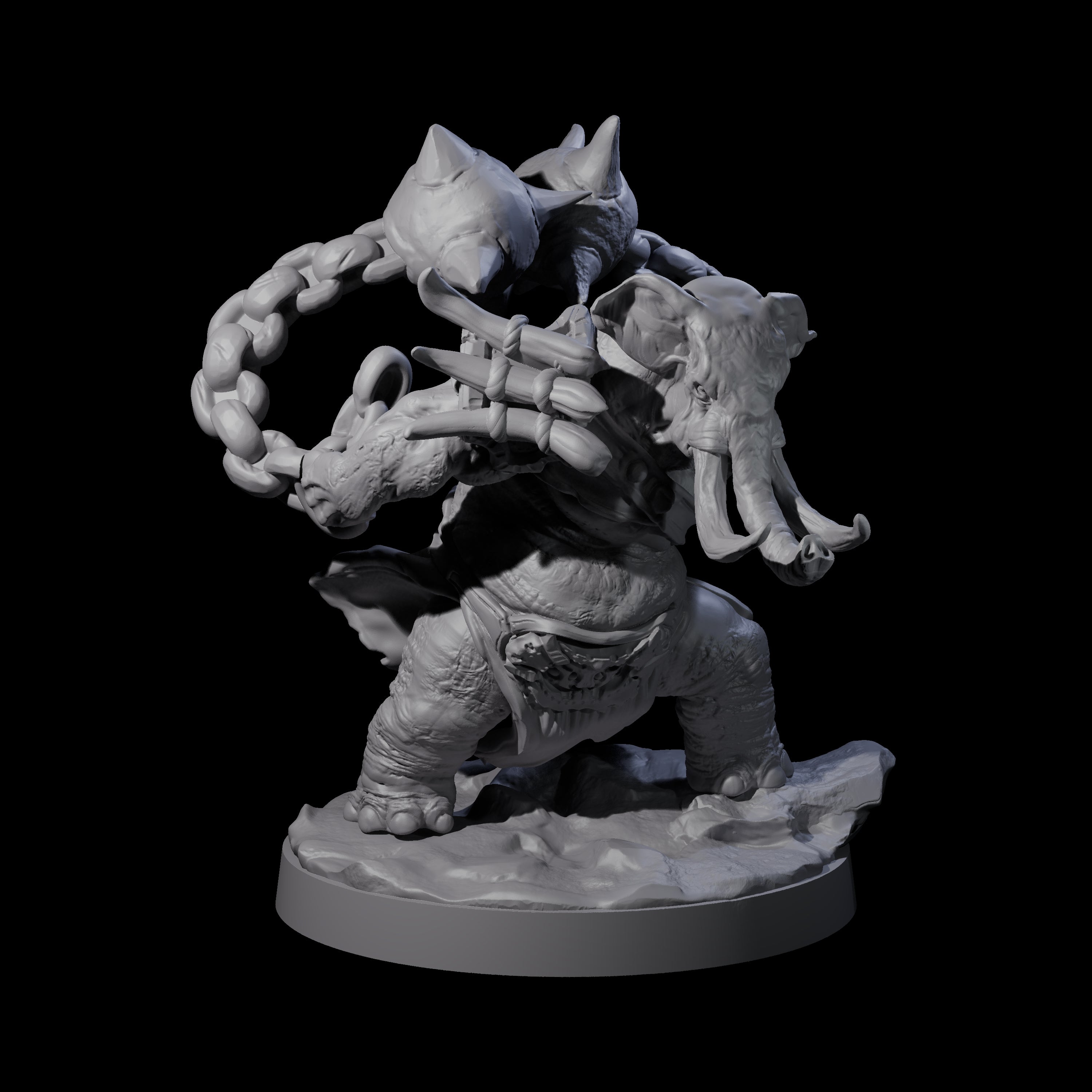 Three Sinuous Loxodon Gladiators Miniature for Dungeons and Dragons, Pathfinder or other TTRPGs