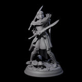 Three Slender Drow Hunters Miniature for Dungeons and Dragons, Pathfinder or other TTRPGs