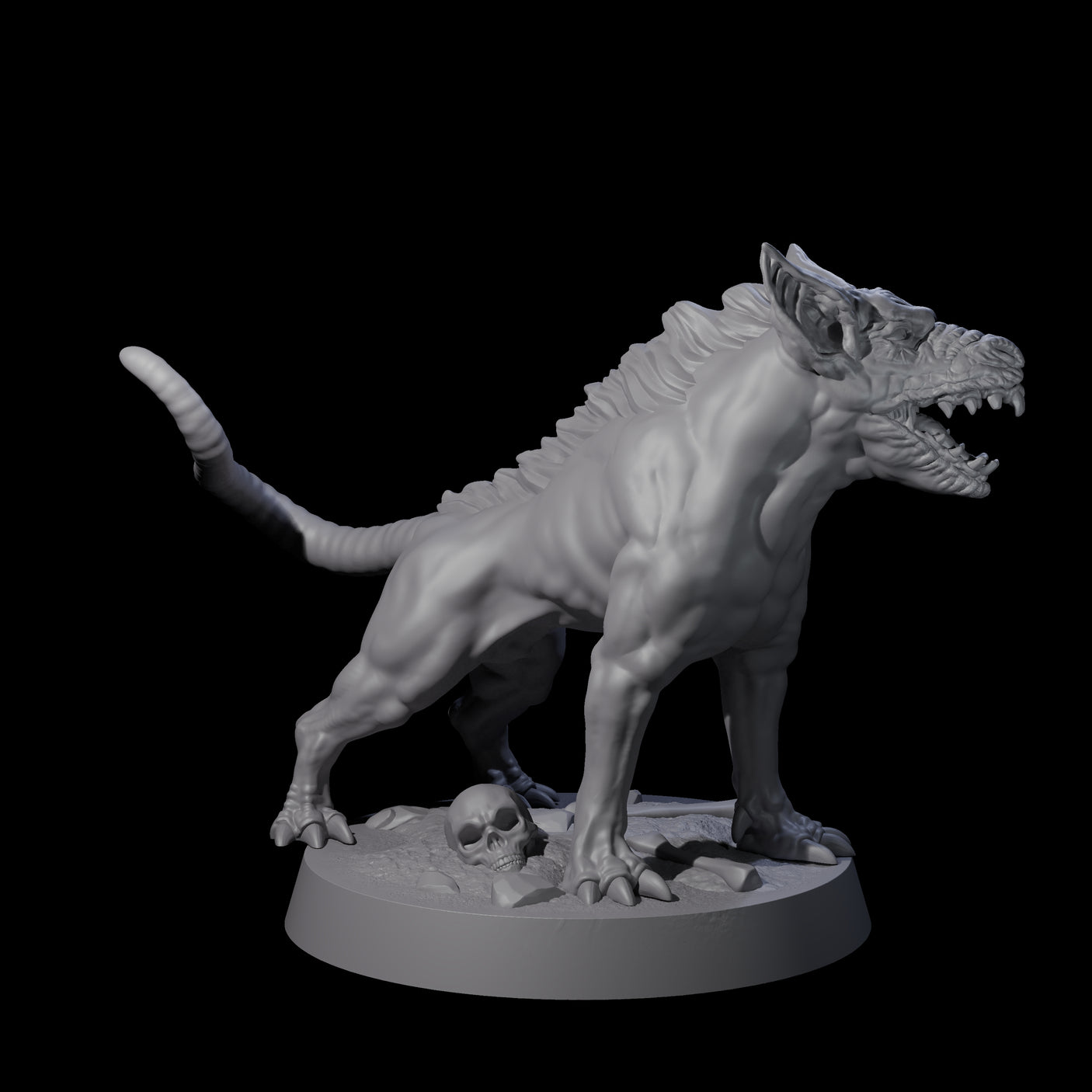 Three Snarling Goblin Dogs Miniature for Dungeons and Dragons, Pathfinder or other TTRPGs