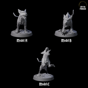 Three Snarling Goblin Dogs Miniature for Dungeons and Dragons, Pathfinder or other TTRPGs