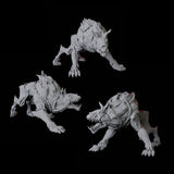 Three Snarling Hell Hounds Miniature for Dungeons and Dragons, Pathfinder or other TTRPGs