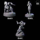 Three Sneaking Githyanki Rogues Miniature for Dungeons and Dragons, Pathfinder or other TTRPGs