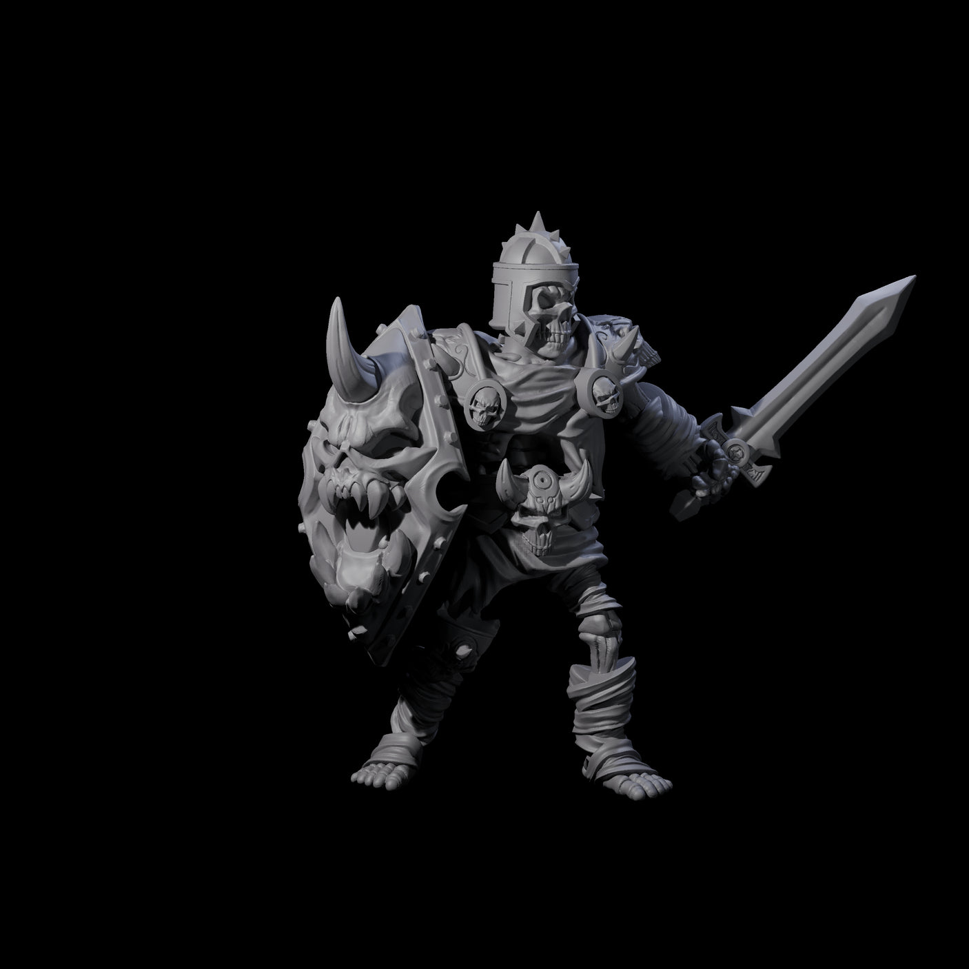 Three Spiky Skeleton Warriors Miniature for Dungeons and Dragons, Pathfinder or other TTRPGs