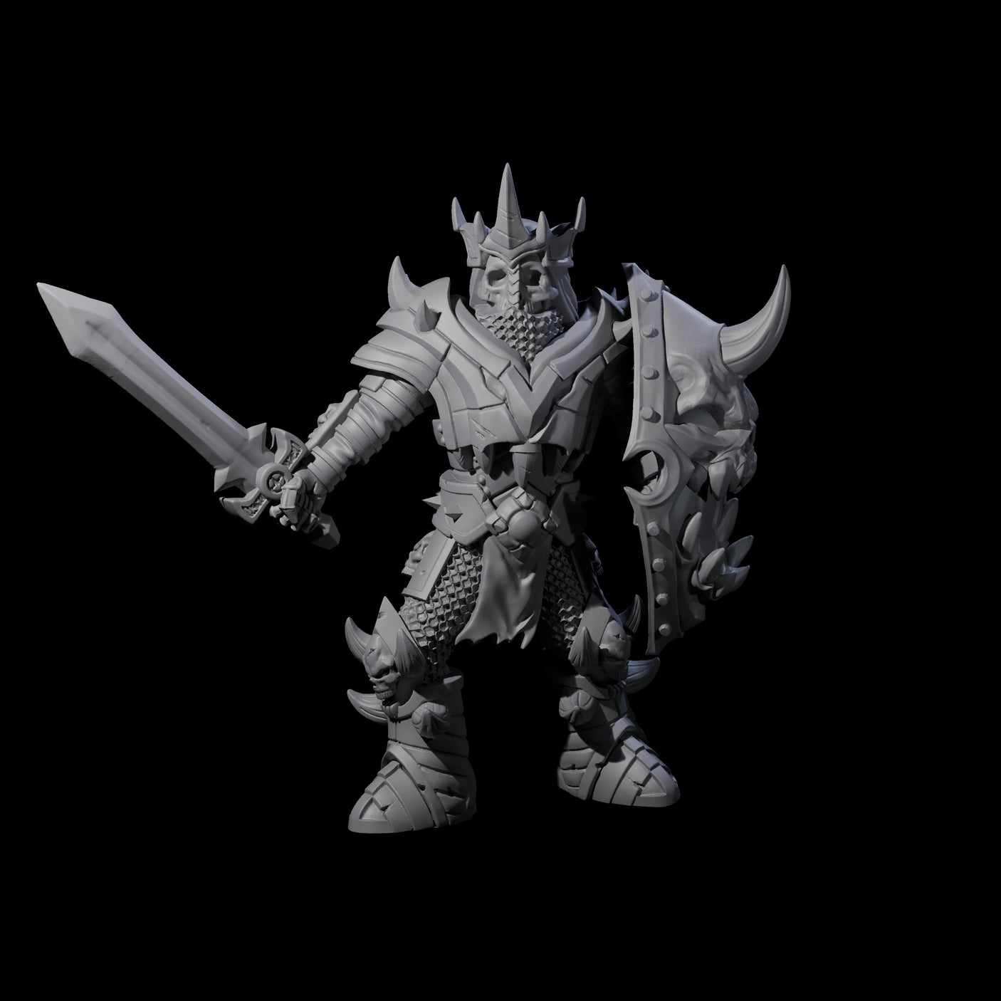 Three Spiky Skeleton Warriors Miniature for Dungeons and Dragons, Pathfinder or other TTRPGs