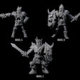 Three Spiky Skeleton Warriors Miniature for Dungeons and Dragons, Pathfinder or other TTRPGs