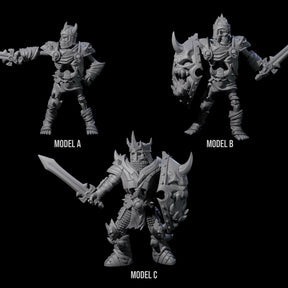 Three Spiky Skeleton Warriors Miniature for Dungeons and Dragons, Pathfinder or other TTRPGs