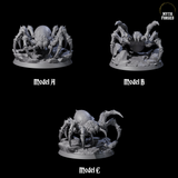 Three Spinning Giant Spiders Miniature for Dungeons and Dragons, Pathfinder or other TTRPGs
