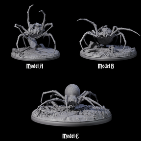 Three Spinning Web Cave Spiders Miniature for Dungeons and Dragons, Pathfinder or other TTRPGs