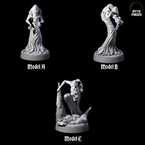 Three Spiny Mind Flayers Miniature for Dungeons and Dragons, Pathfinder or other TTRPGs