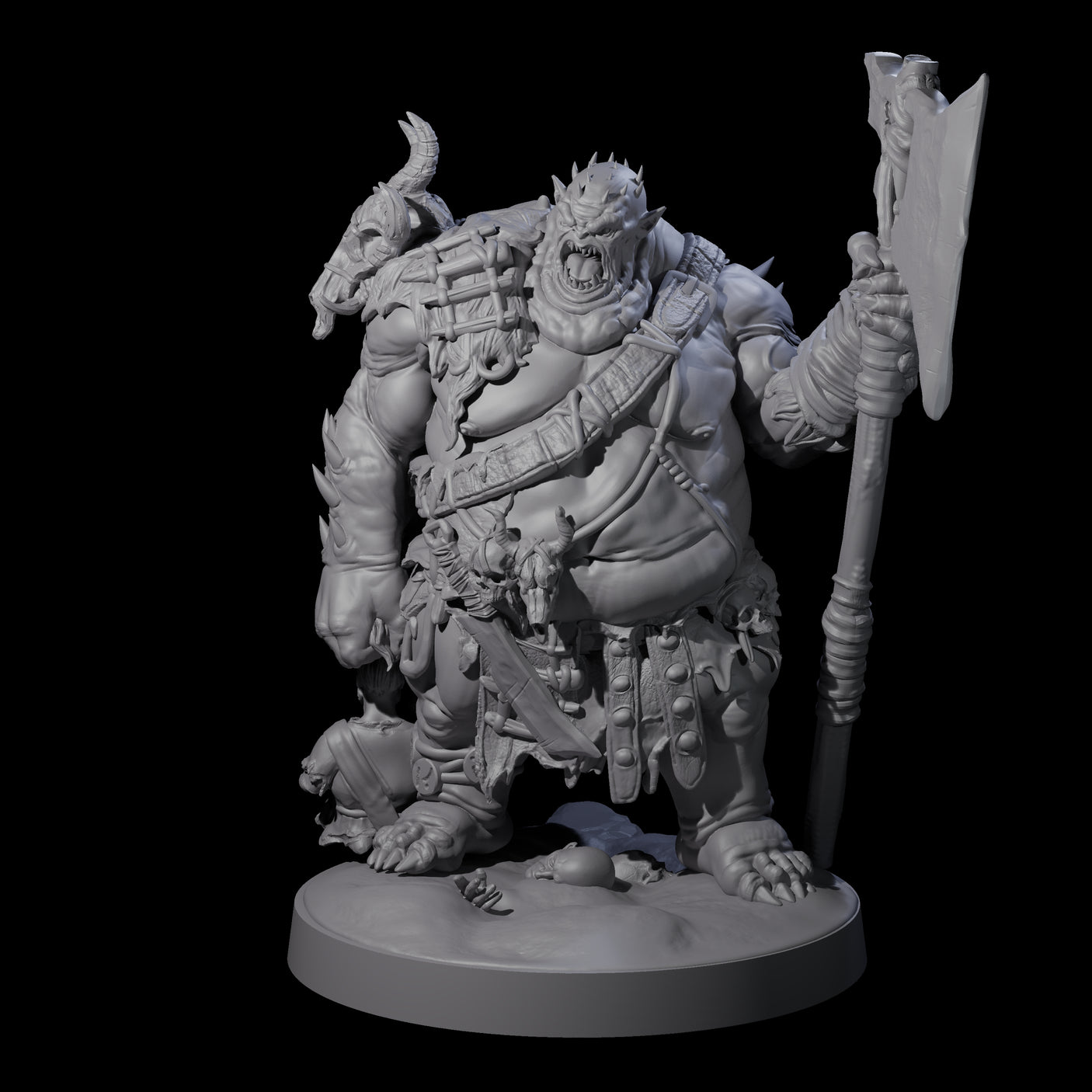 Three Stinking Ogres Miniature for Dungeons and Dragons, Pathfinder or other TTRPGs