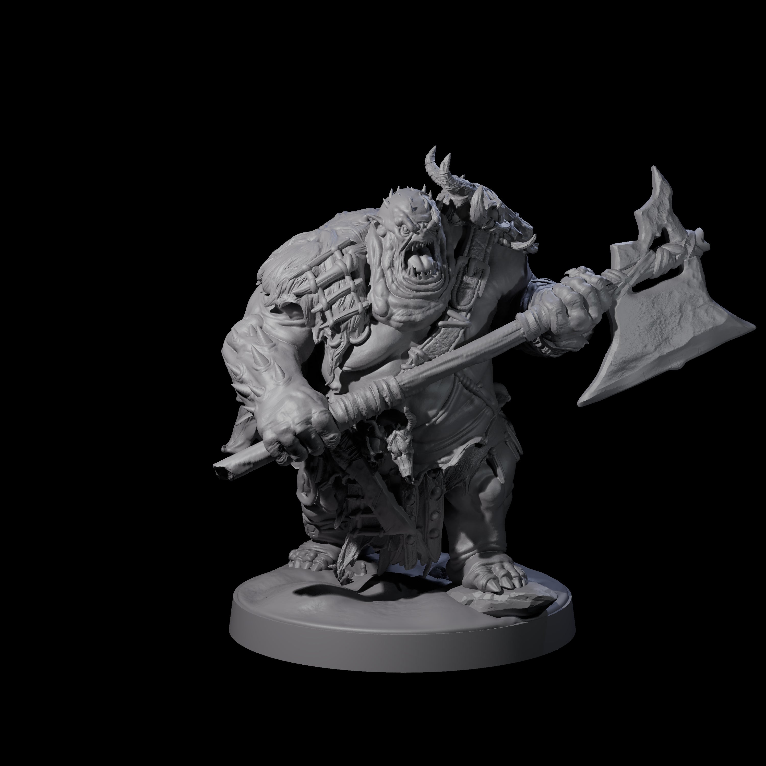 Three Stinking Ogres Miniature for Dungeons and Dragons, Pathfinder or other TTRPGs