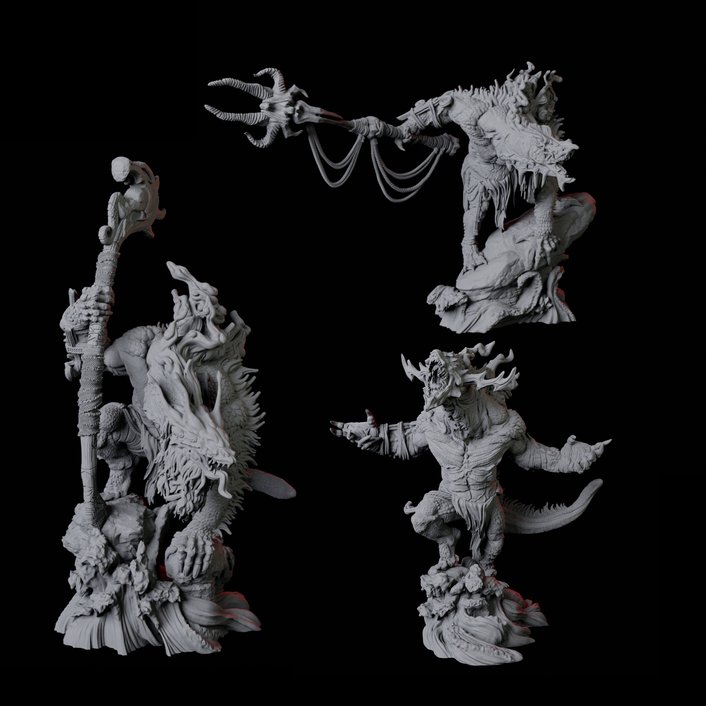 Three Storm Trolls Miniature for Dungeons and Dragons, Pathfinder or other TTRPGs