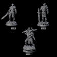 Three Striding Knights Miniature for Dungeons and Dragons, Pathfinder or other TTRPGs