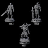 Three Striding Knights Miniature for Dungeons and Dragons, Pathfinder or other TTRPGs