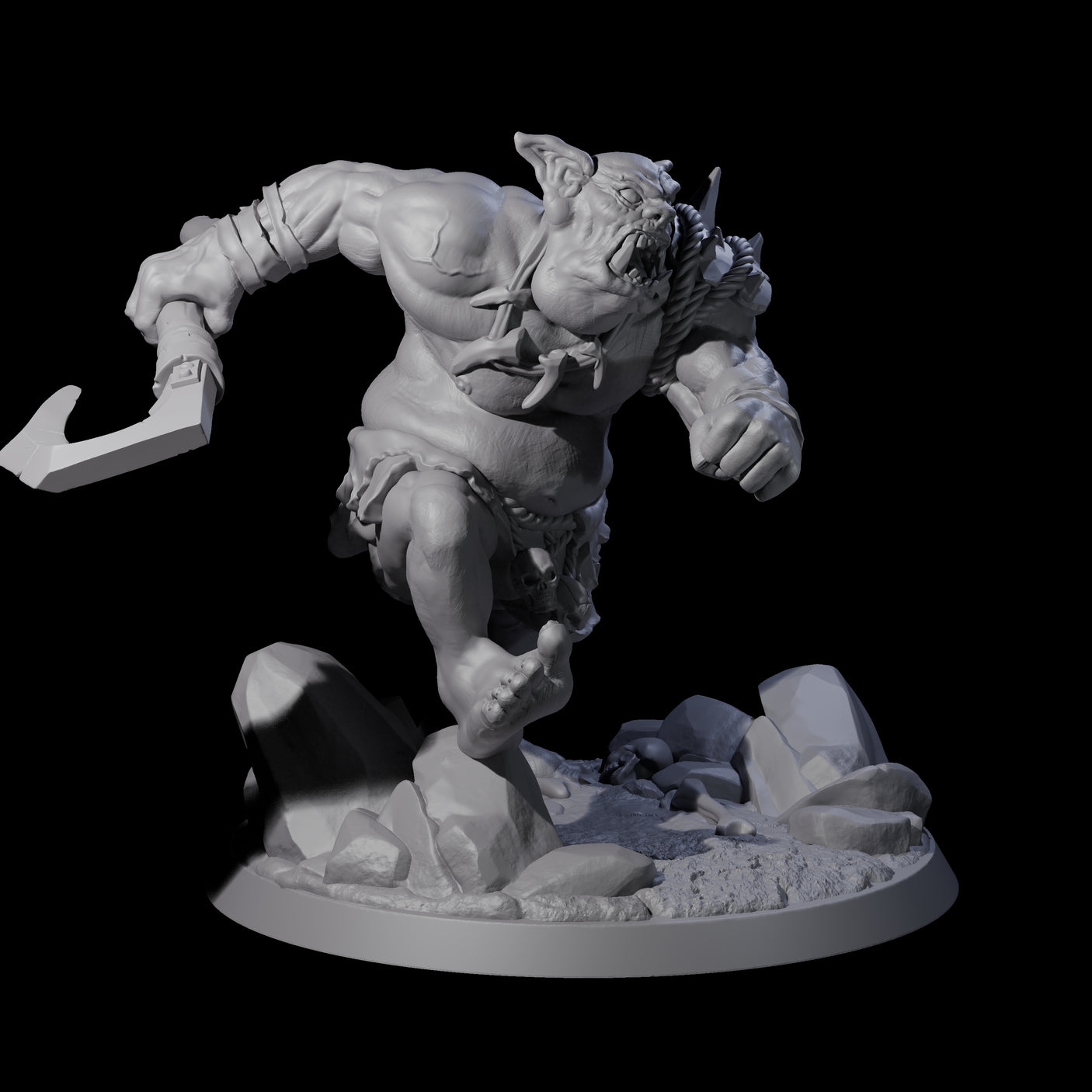 Three Thick Ogres Miniature for Dungeons and Dragons, Pathfinder or other TTRPGs