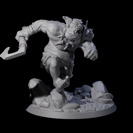 Three Thick Ogres Miniature for Dungeons and Dragons, Pathfinder or other TTRPGs