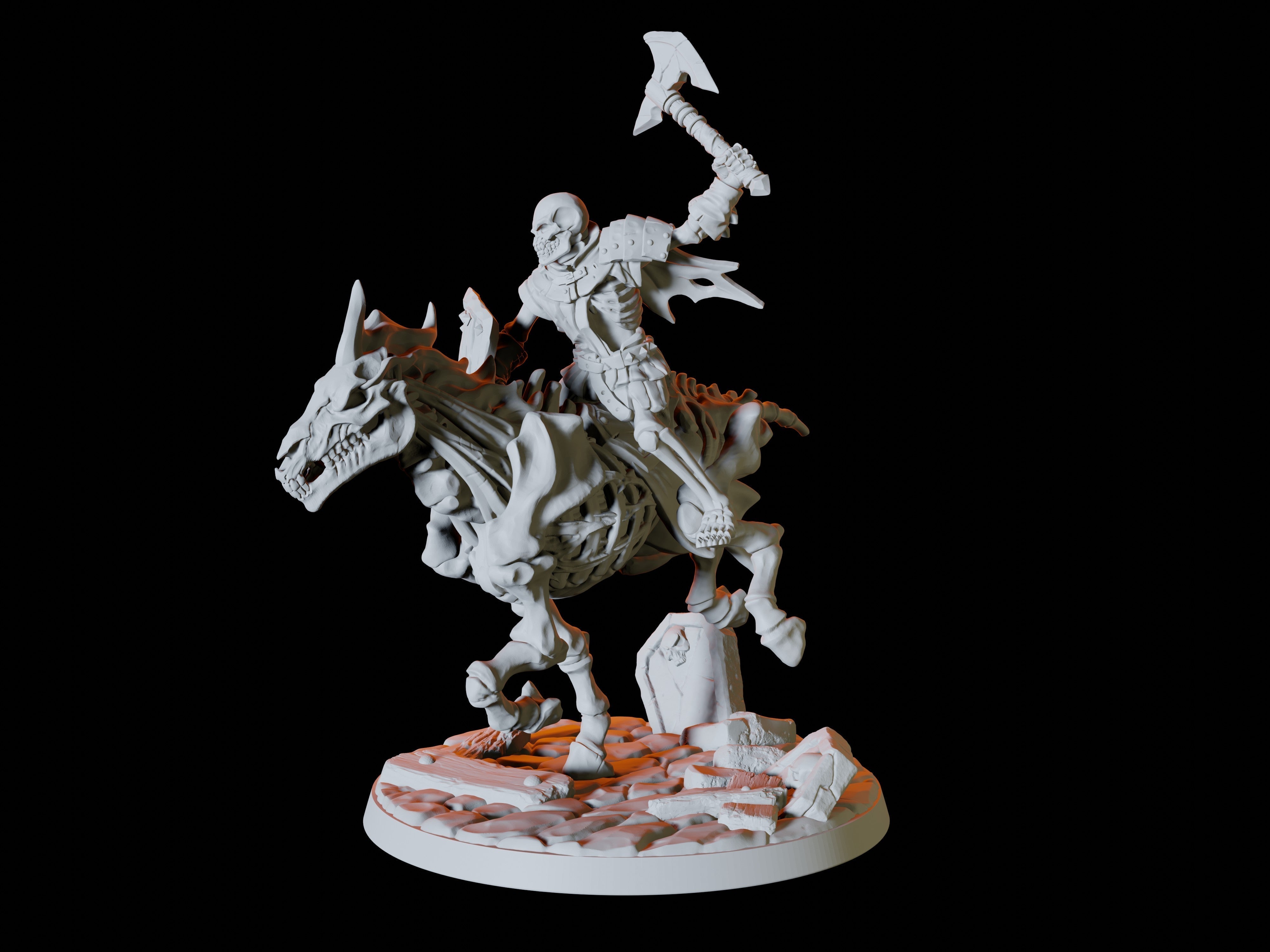 Three Undead Skeleton Rider Miniatures for Dungeons and Dragons - Myth Forged