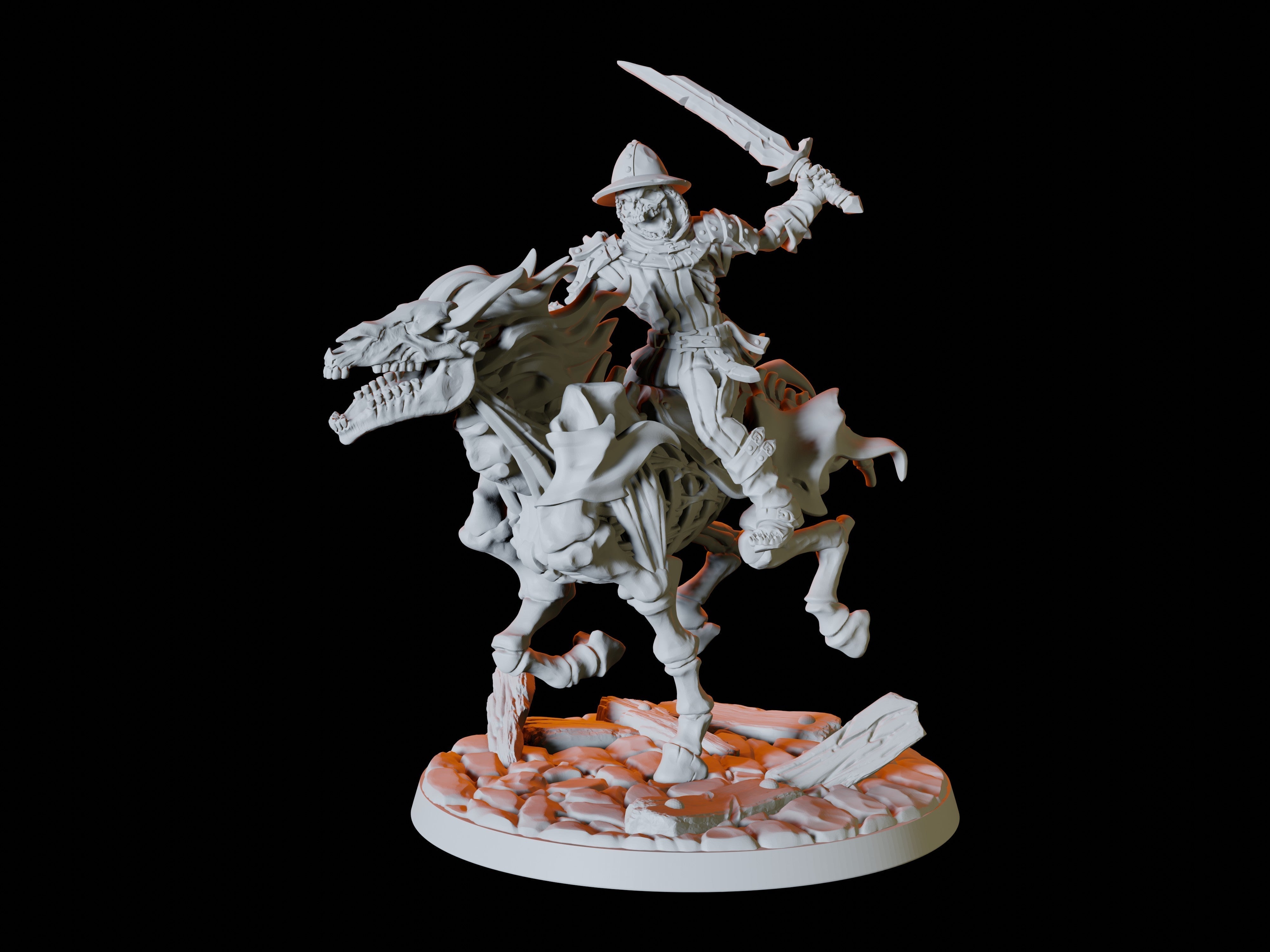 Three Undead Skeleton Rider Miniatures for Dungeons and Dragons - Myth Forged