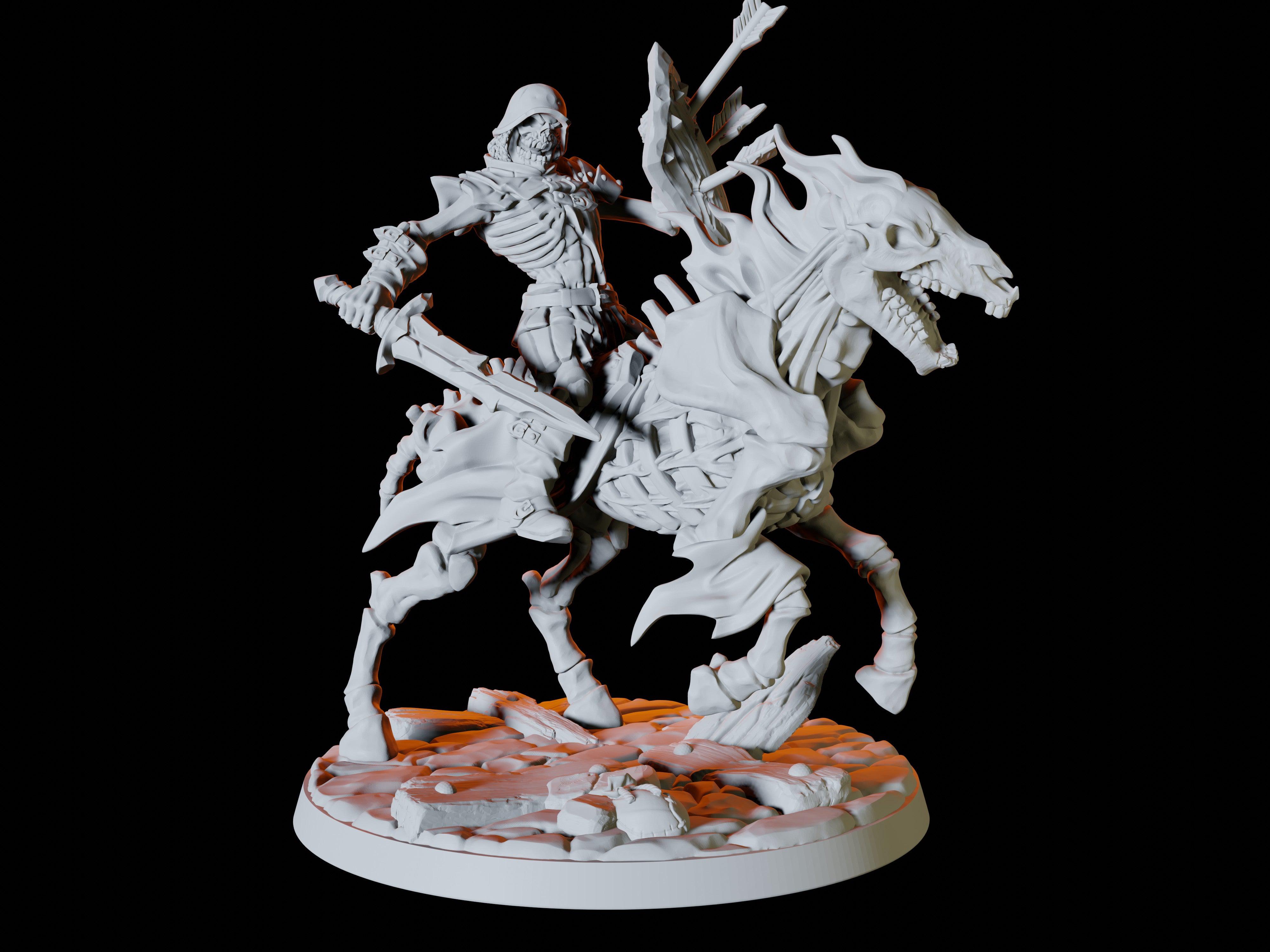 Three Undead Skeleton Rider Miniatures for Dungeons and Dragons - Myth Forged