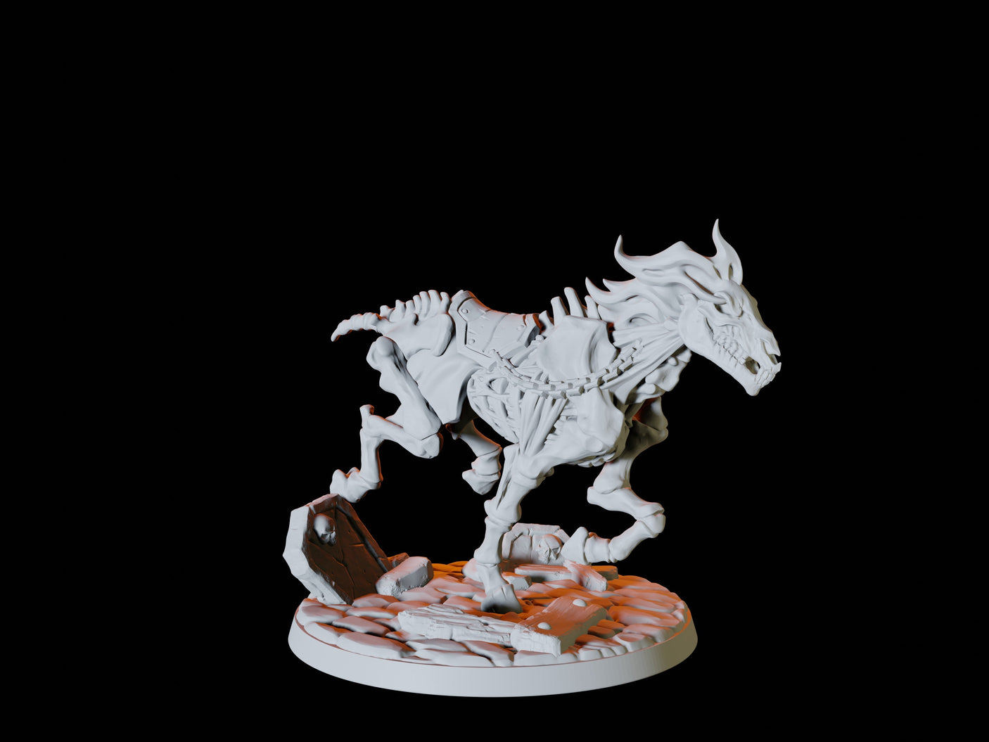 Three Undead Skeleton Riders Miniature for Dungeons and Dragons, Pathfinder or other TTRPGs