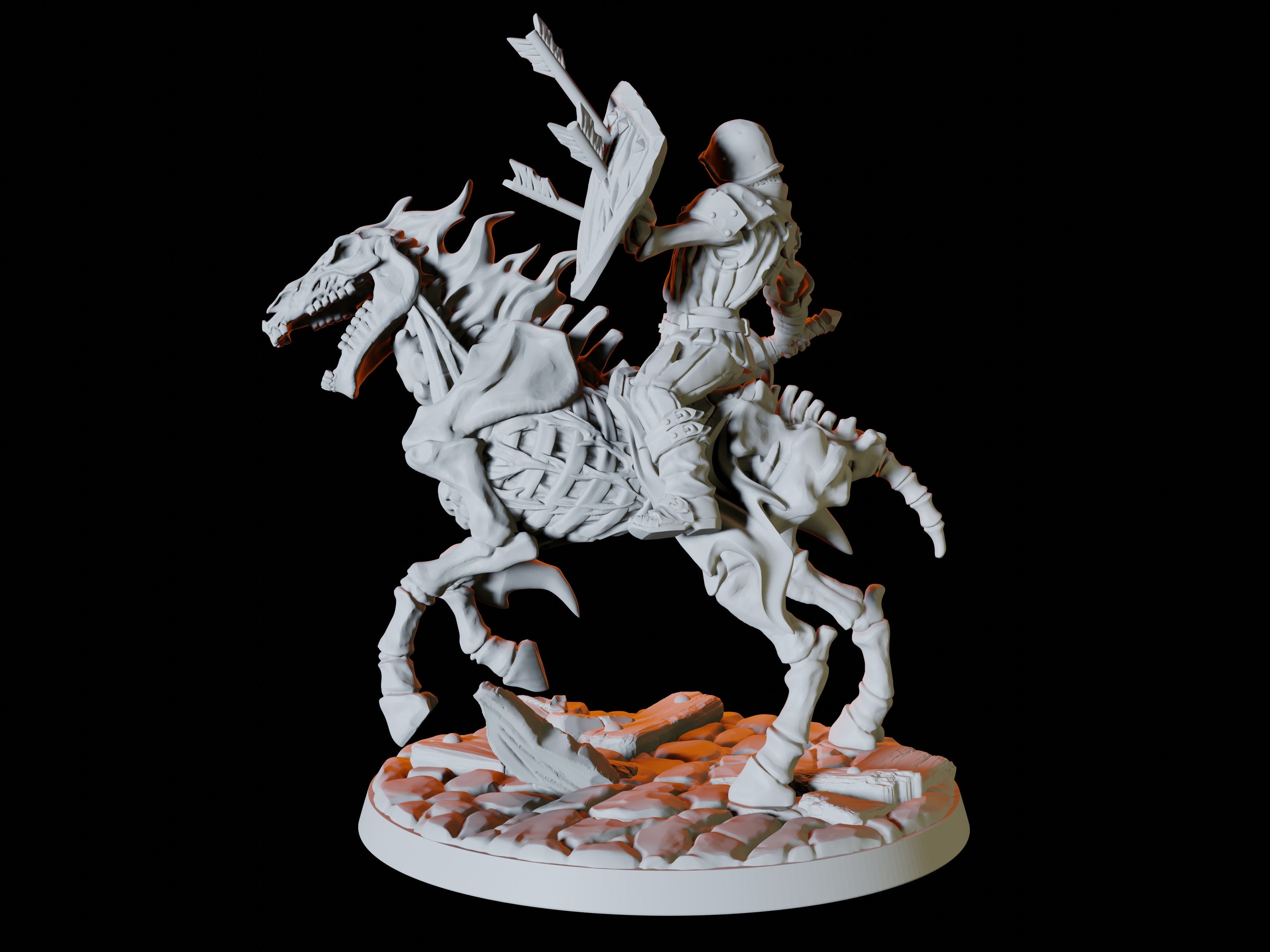 Three Undead Skeleton Rider Miniatures for Dungeons and Dragons - Myth Forged