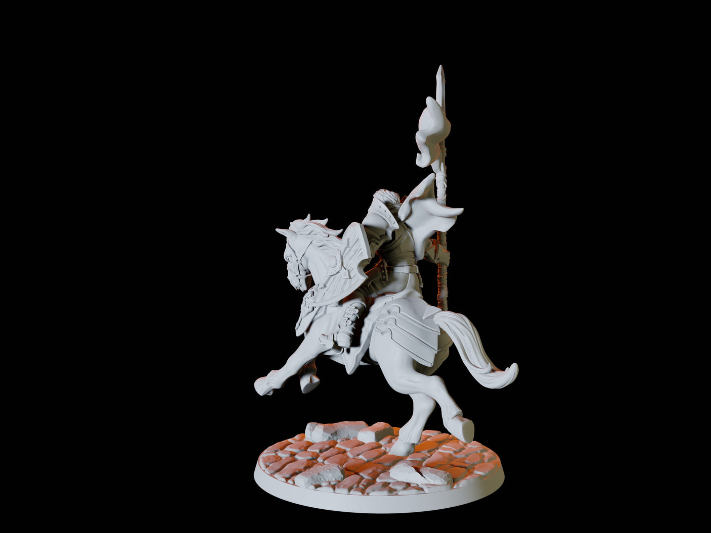 Three Warhorses and Riders Miniature for Dungeons and Dragons, Pathfinder or other TTRPGs