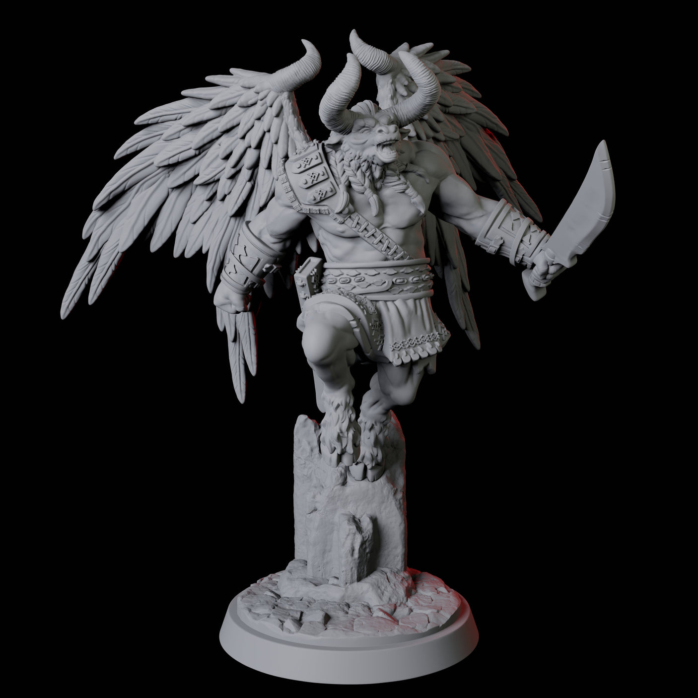 Three Winged Bull Men Miniature for Dungeons and Dragons, Pathfinder or other TTRPGs