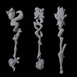 Three Wizard Staffs Miniature for Dungeons and Dragons, Pathfinder or other TTRPGs