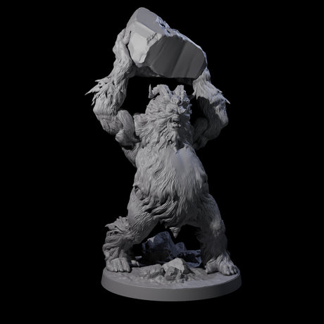 Three Yeti Stonehurlers Miniature for Dungeons and Dragons, Pathfinder or other TTRPGs
