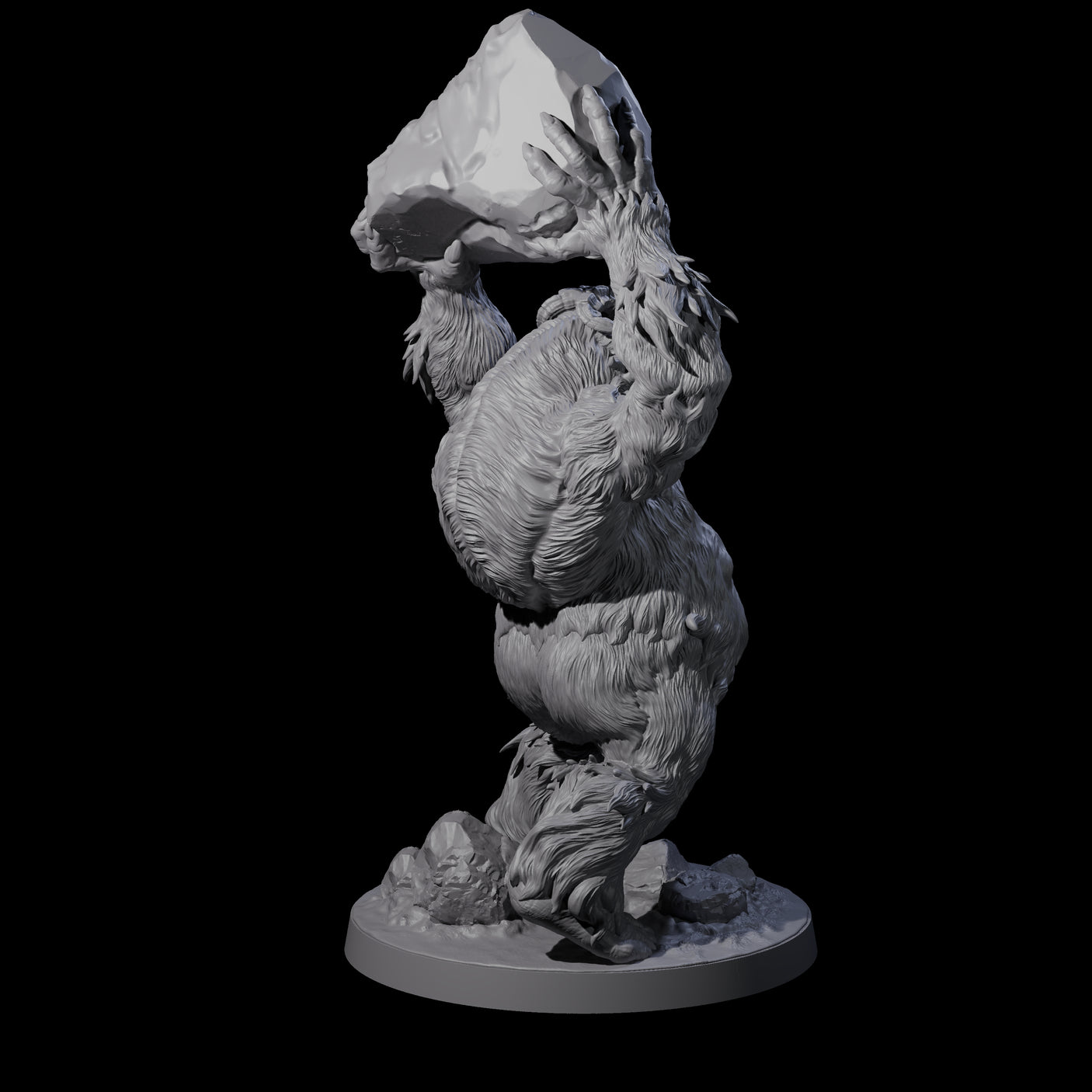 Three Yeti Stonehurlers Miniature for Dungeons and Dragons, Pathfinder or other TTRPGs