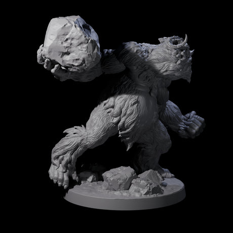 Three Yeti Stonehurlers Miniature for Dungeons and Dragons, Pathfinder or other TTRPGs
