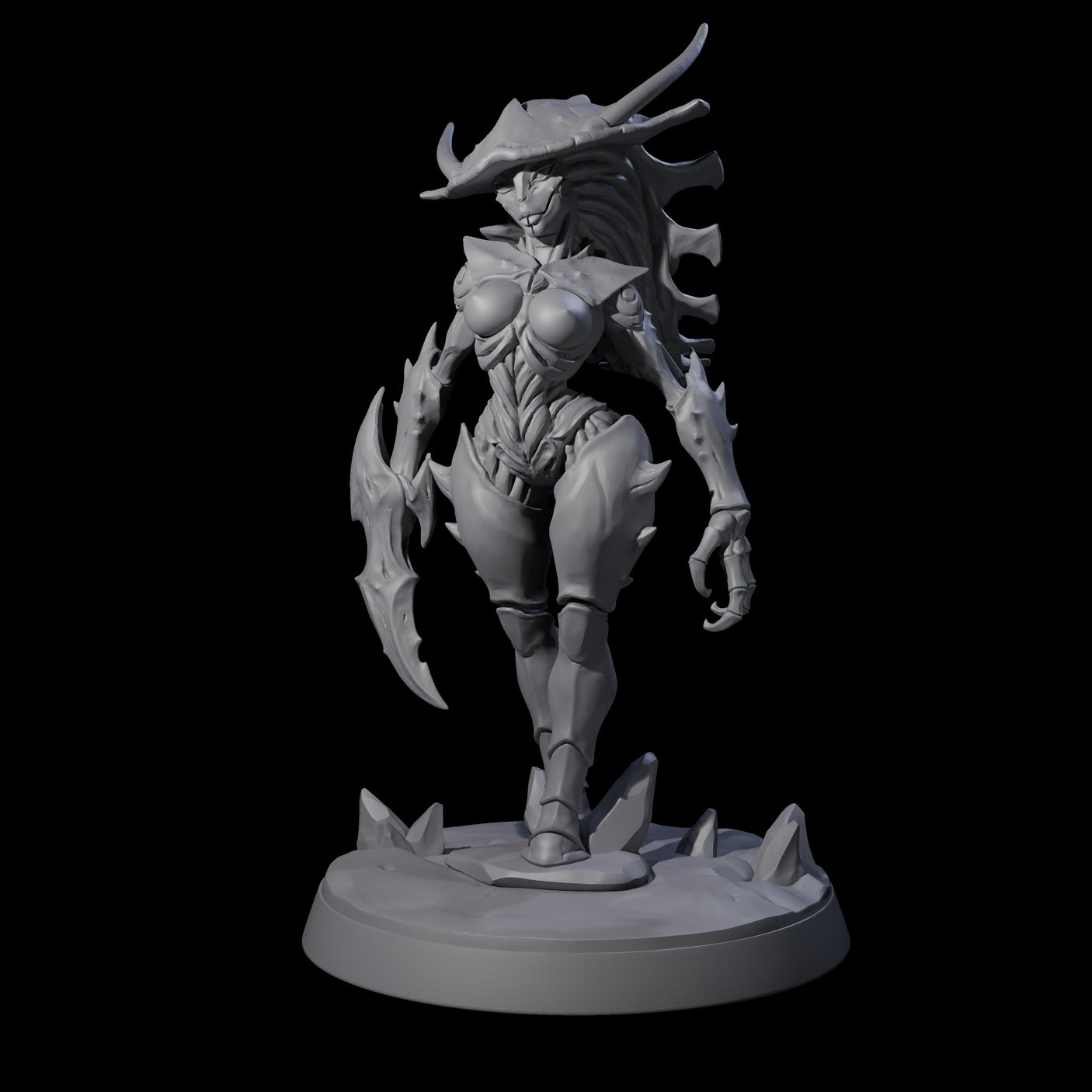 Thri-kreen Hybrid Pinup Miniature for Dungeons and Dragons, Pathfinder or other TTRPGs