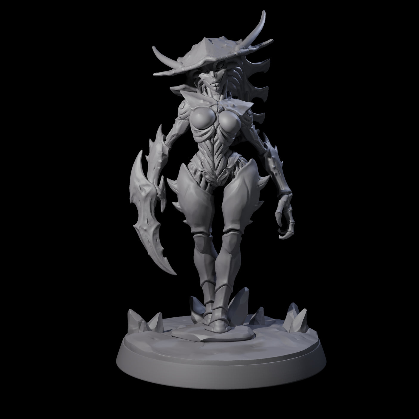 Thri-kreen Hybrid Pinup Miniature for Dungeons and Dragons, Pathfinder or other TTRPGs