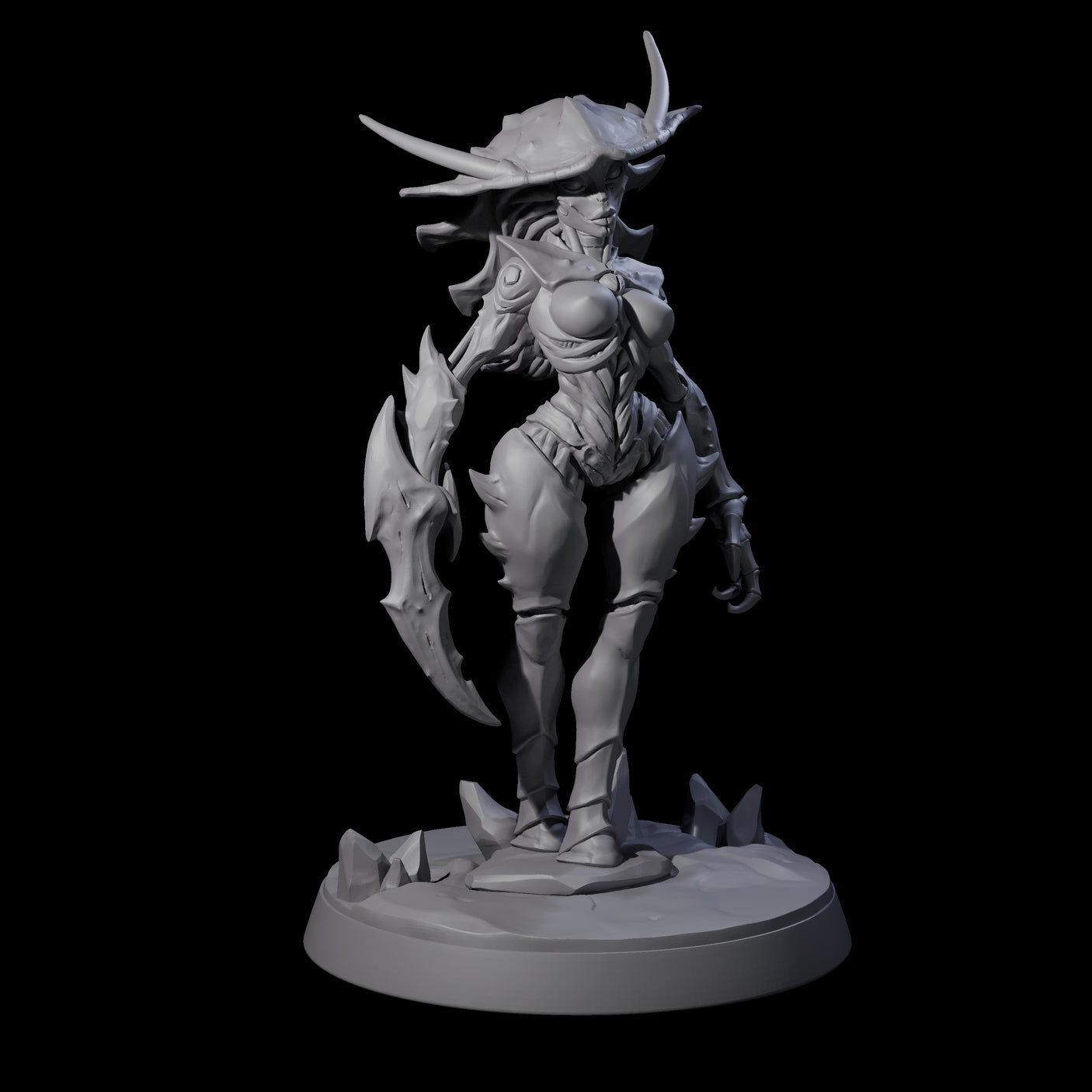 Thri-kreen Hybrid Pinup Miniature for Dungeons and Dragons, Pathfinder or other TTRPGs