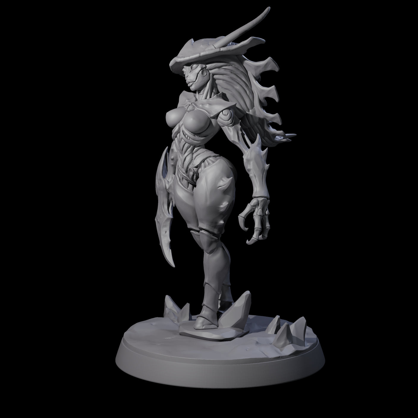 Thri-kreen Hybrid Pinup Miniature for Dungeons and Dragons, Pathfinder or other TTRPGs