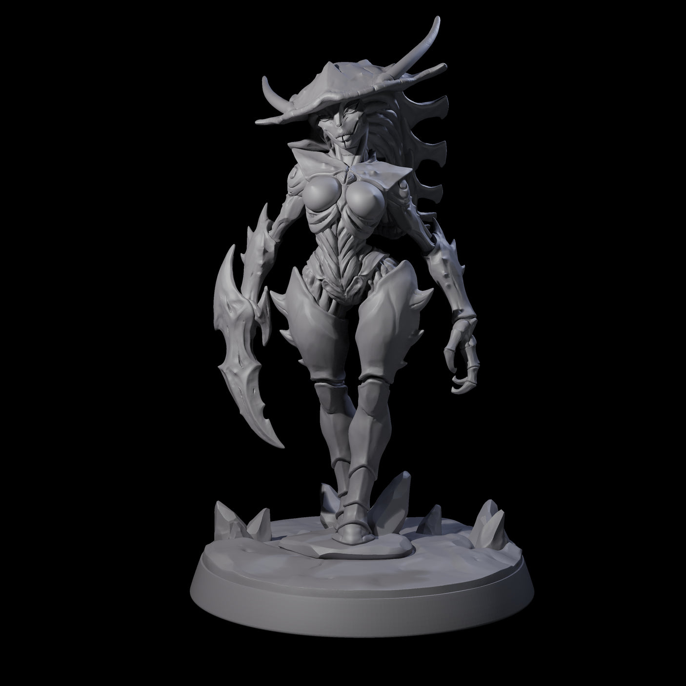 Thri-kreen Hybrid Pinup Miniature for Dungeons and Dragons, Pathfinder or other TTRPGs