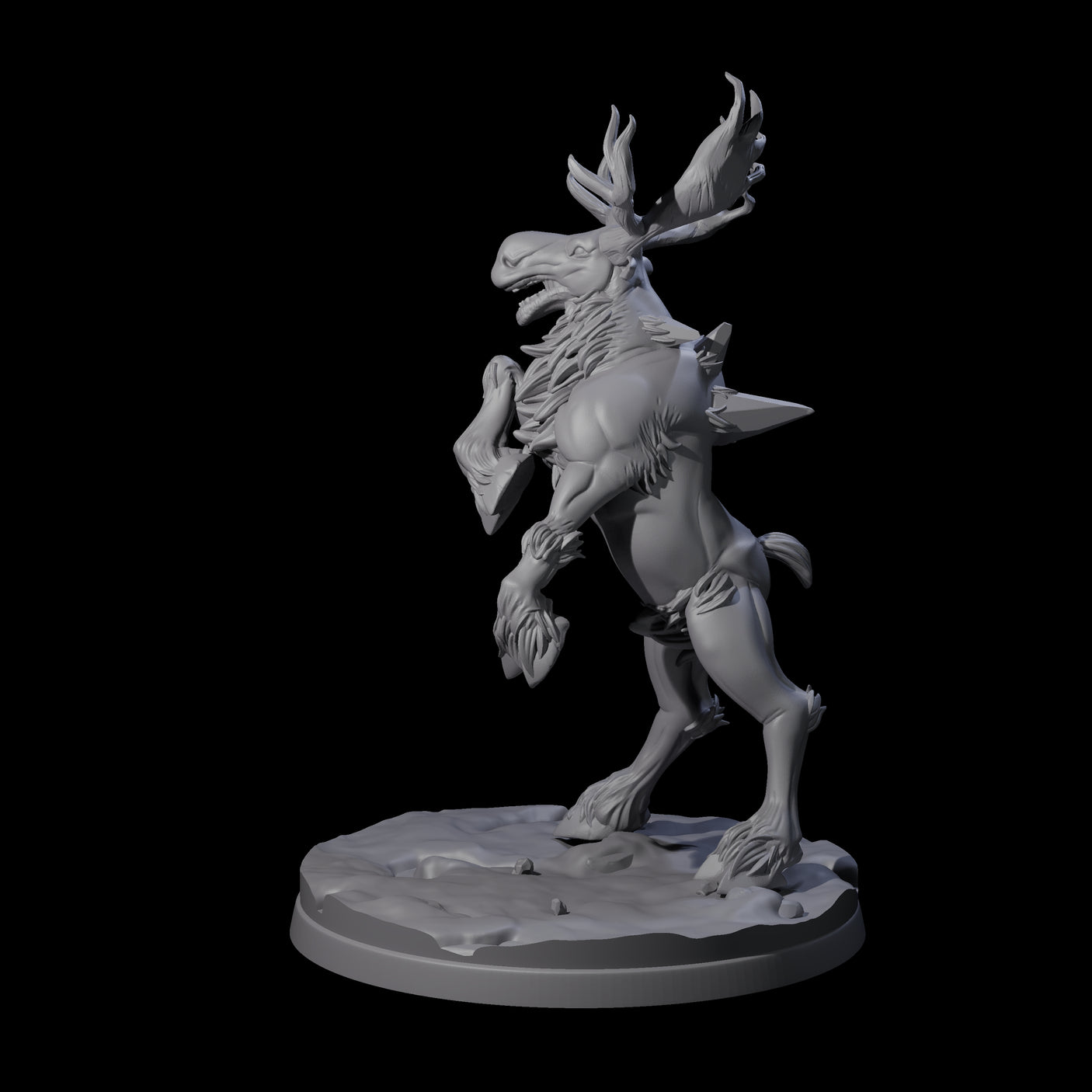 Thundering Moose Guardian B Miniature for Dungeons and Dragons, Pathfinder or other TTRPGs
